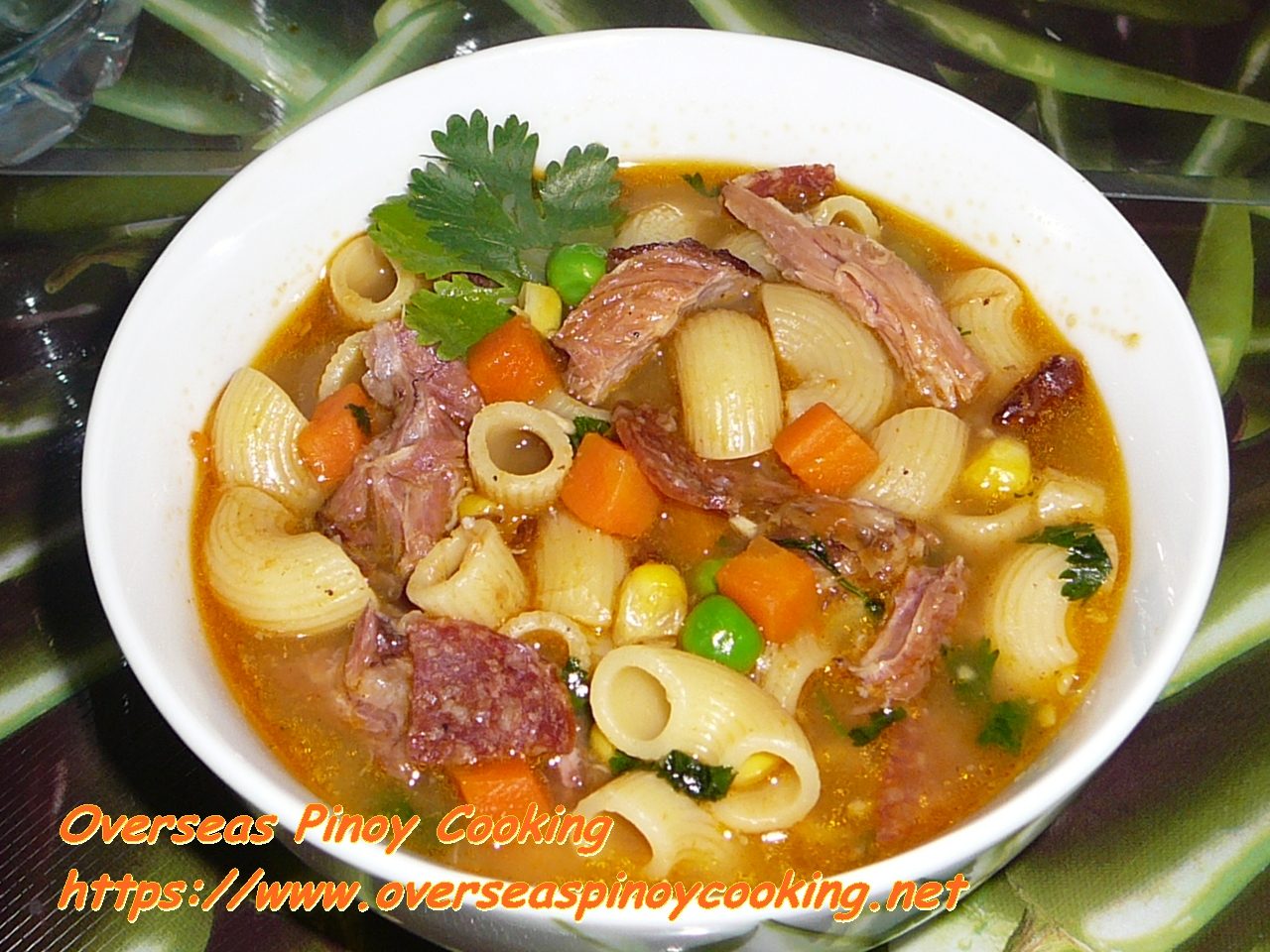 Pinoy Ham Bone Macaroni Soup