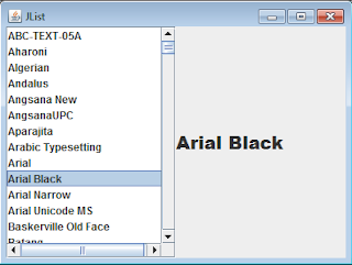 Java programs: JList