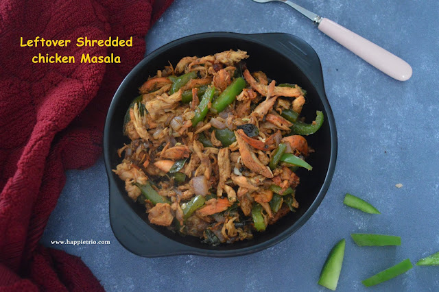 Leftover Shredded Chicken Roast | Pichupotta kozhi varual