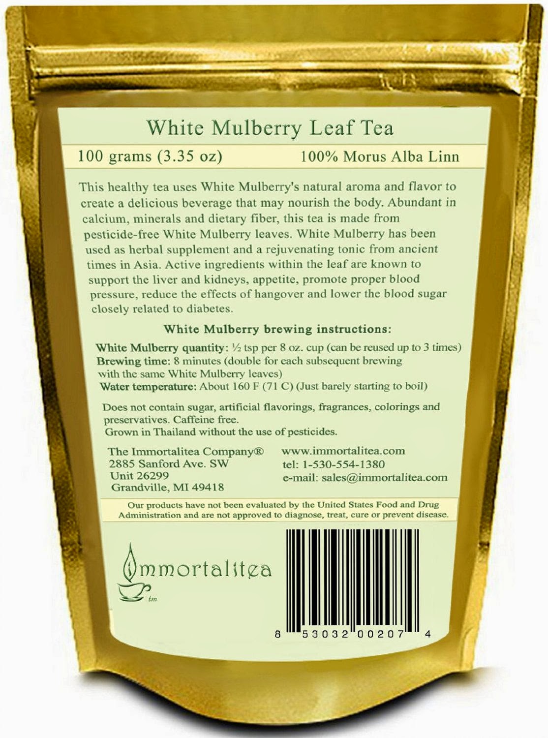 Gathering My Roses Immortalitea White Mulberry Looseleaf Herbal Tea Review