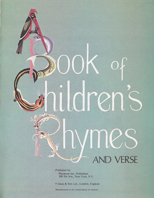 "A Book of Children's Rhymes & Verse" illustrated by Janet & Anne Grahame Johnstone (1977)