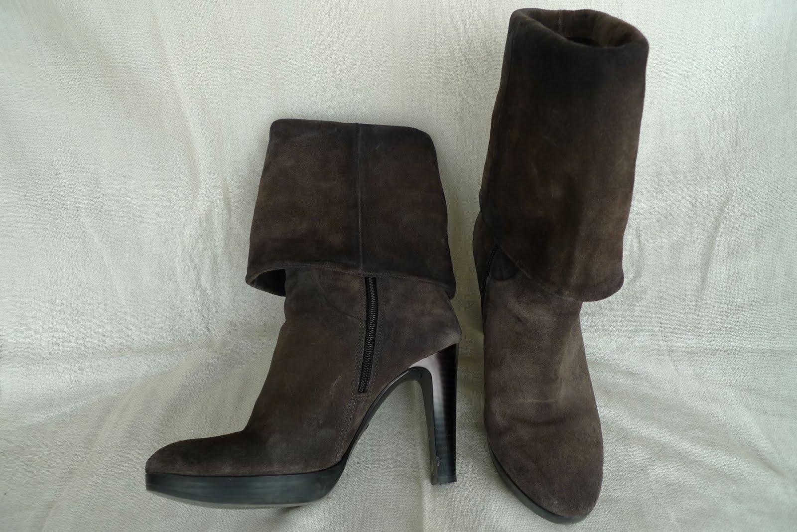 The Shoe Blog: YKX & Co. mid-calf boots 100mm in brown suede