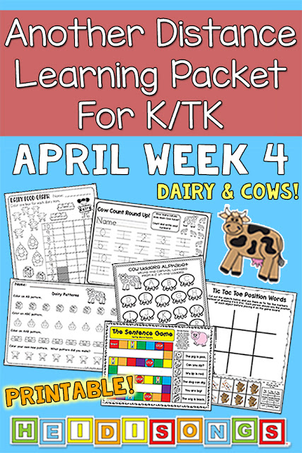 Distance Learning Packet For Tk K Week 4 Printable Heidi Songs