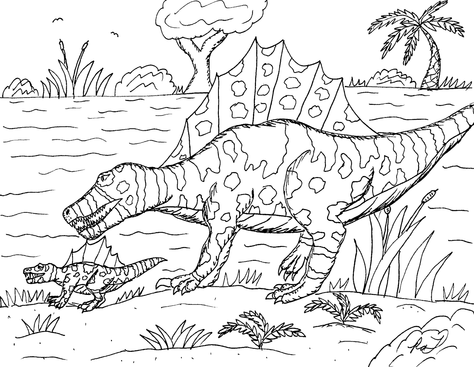 Robin's Great Coloring Pages: Deltadromeus the River Delta Runner
