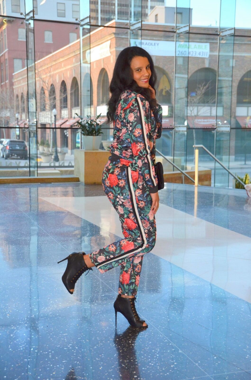 floral jogging suit