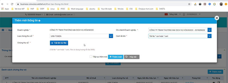 Hình 16. Thông tin chữ ký số Viettel-CA Hình 16. Thông tin chữ ký số Viettel-CA