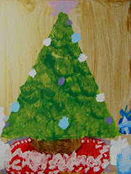 acrylic christmas painting canvas tree