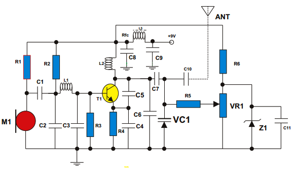 Portable and Low Power VHF FM Transmitter Circuit Diagram