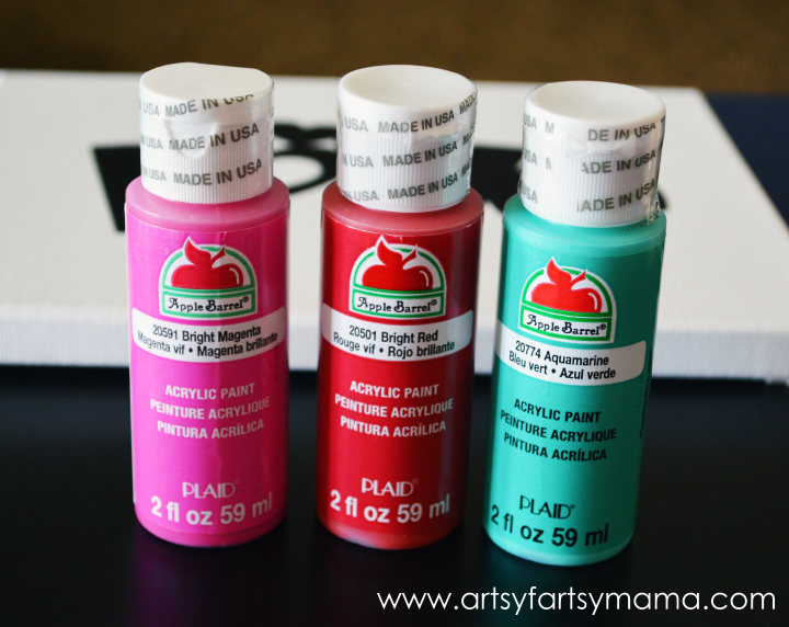 Easy Valentines Fingerprint Canvas at artsyfartsymama.com #kidscrafts #Valentines #plaidcrafts