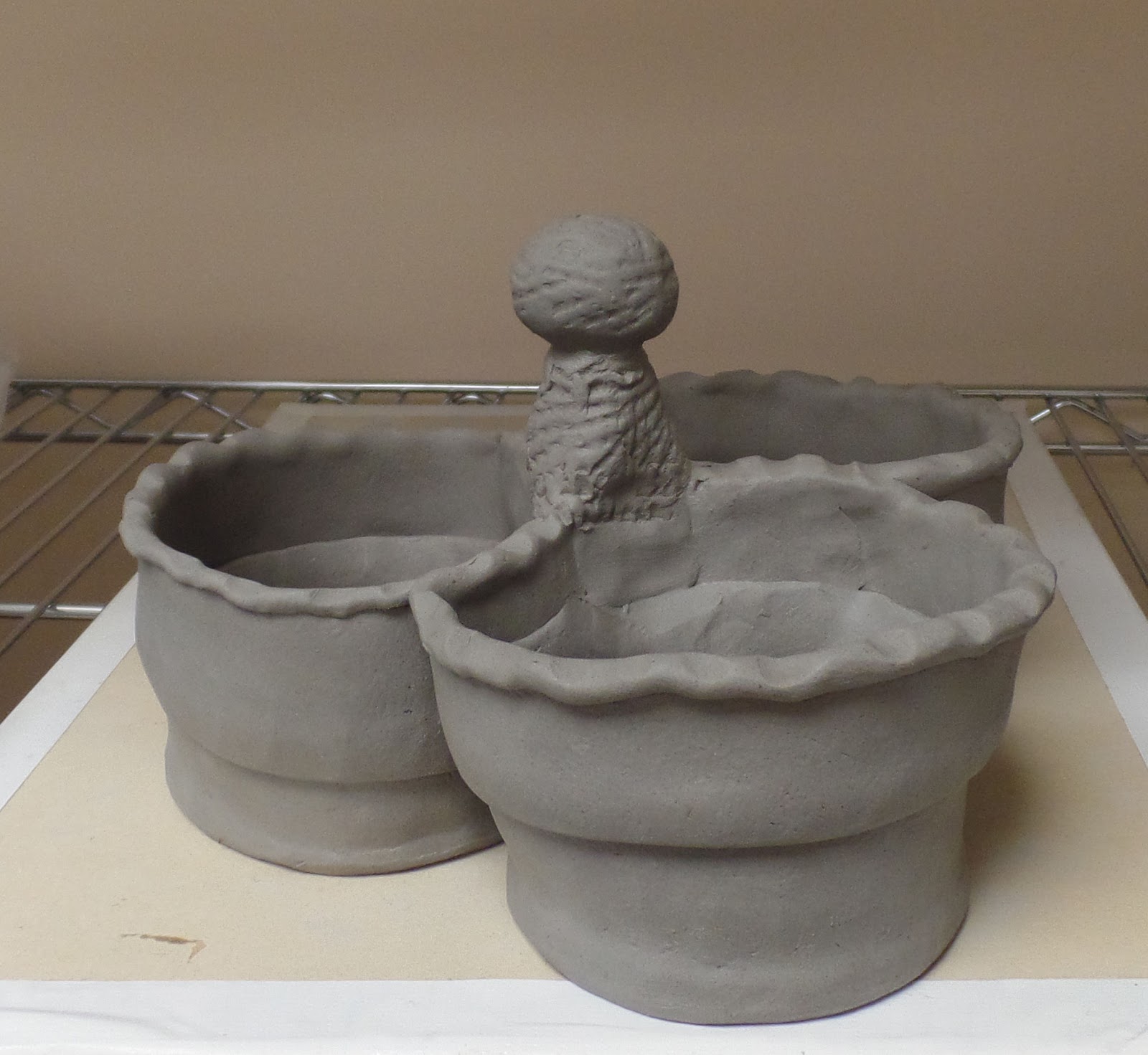 Blue Starr Gallery Triple Condiment dish