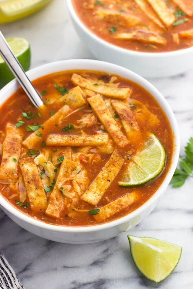 Easy Chicken Tortilla Soup with Rice by My Sequined Life (Recipe Idea For Leftover Chicken)