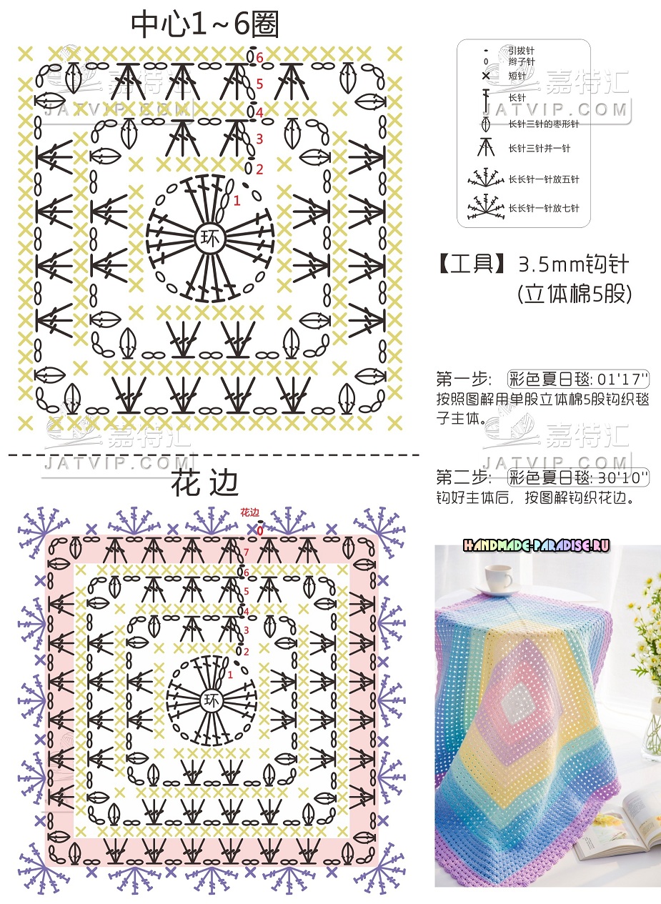 Схемы вязания декоративных салфеток