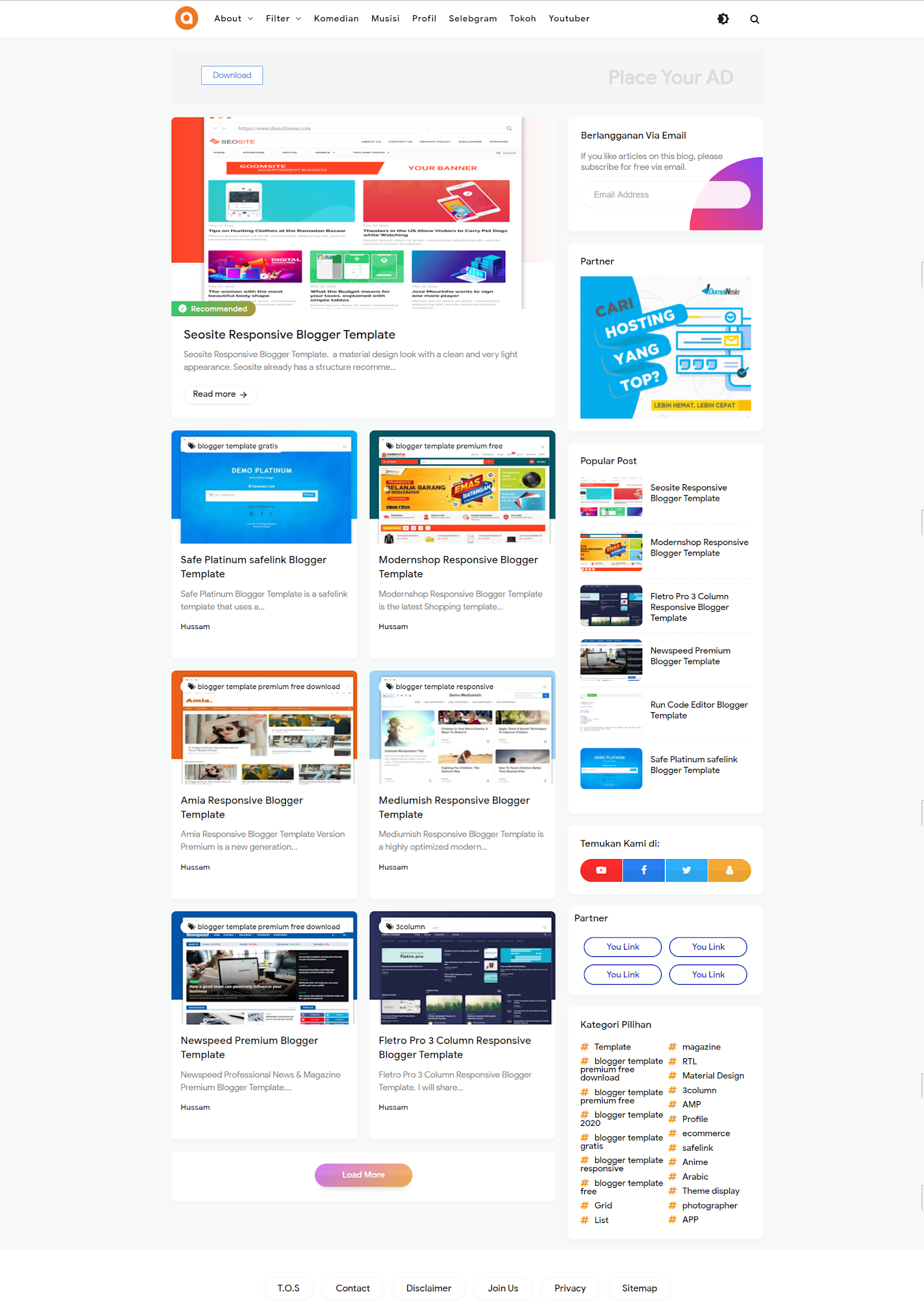 ArlinaCode Responsive Blogger Template Free DownLoad