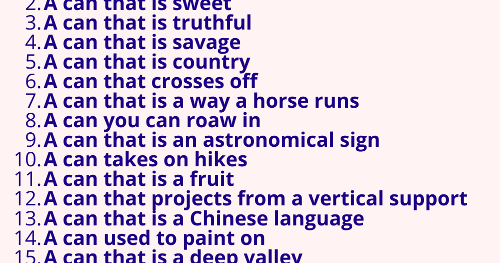 Identify these words that begin with "CAN" | With Answers - Forward