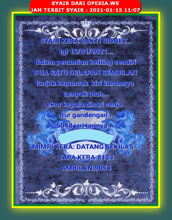 1 New Message Kode Syair Sydney 15 Januari 2021 Forum Syair Togel Hongkong Singapura Sydney
