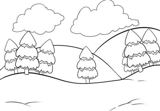 Gambar Pemandangan Gunung Yang Belum Diwarnai - Gambar Kehidupan