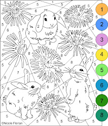 number coloring pages bunnies nicole