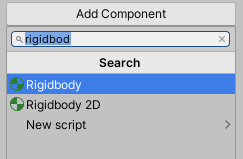 Adding a rigidbody component