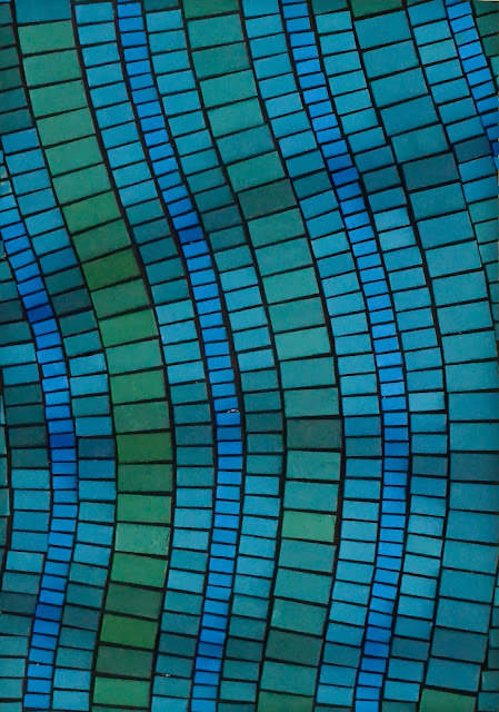 abstract wave cardboard mosaic