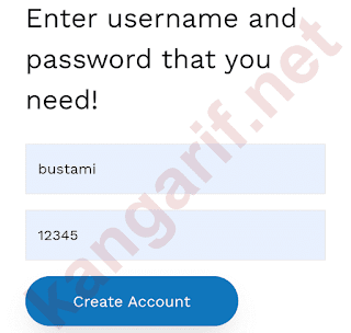 buat username dan password