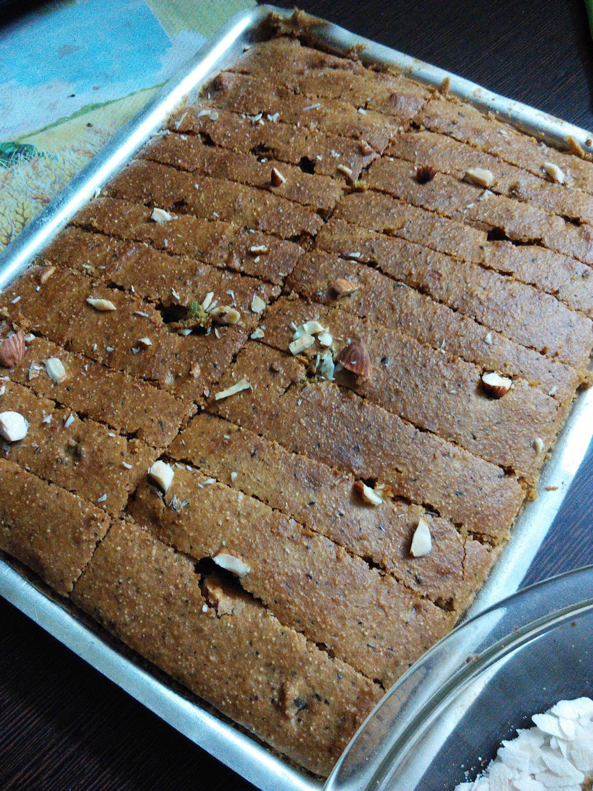 Eggless Atta Cake Gur, Ginger Cake With Whole Wheat
