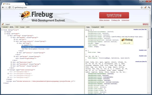 Firebug for Chrome