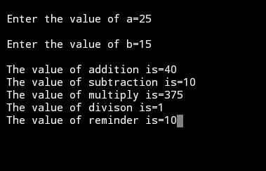 C program to perform all arithmetic operations - My CS Tutorial