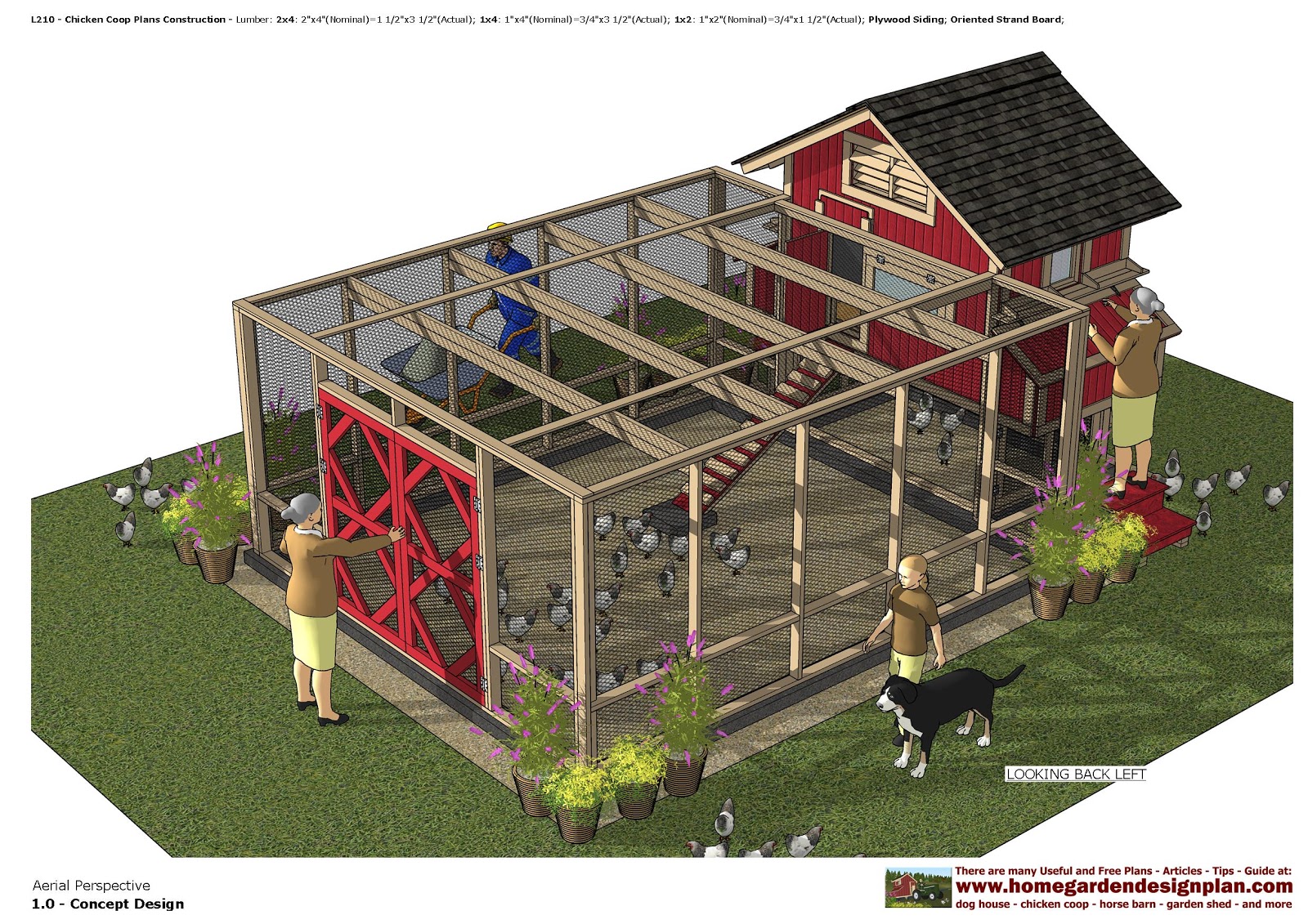 home garden plans L210 Chicken Coop Plans Construction 0620