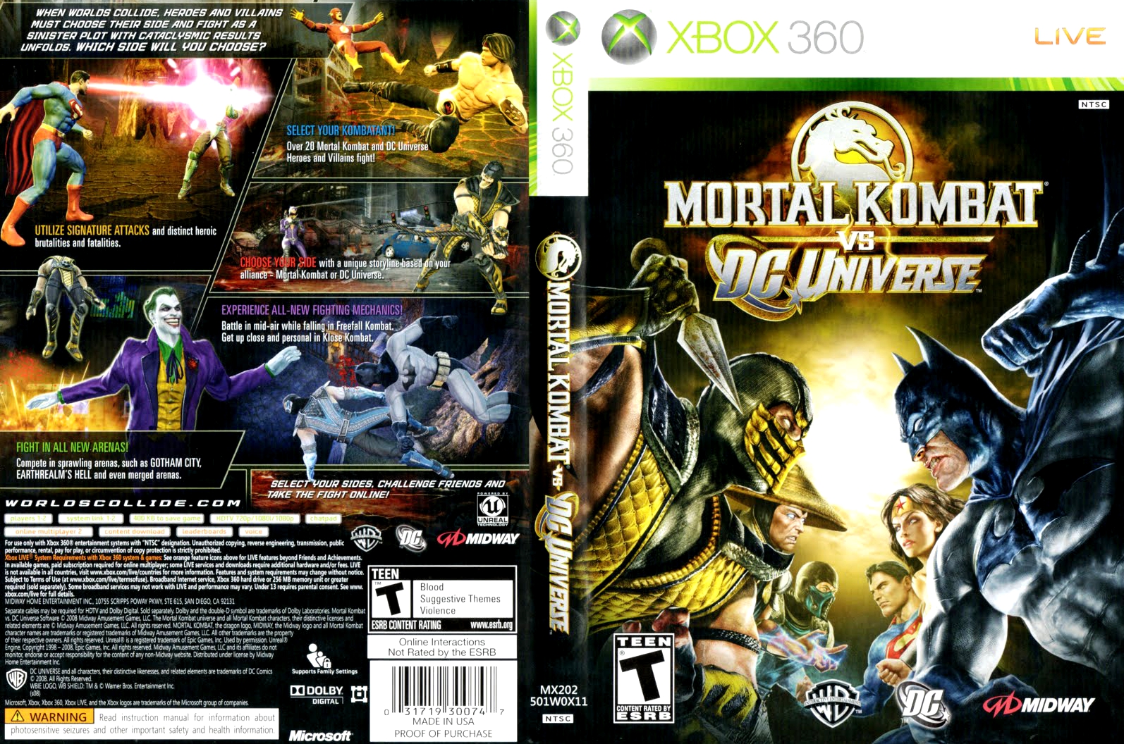 RGH360LTU XBOX 360 MORTAL KOMBAT vs DC UNIVERSE RGH360LTU XBOX 360 MORTAL KOMBAT vs DC UNIVERSE