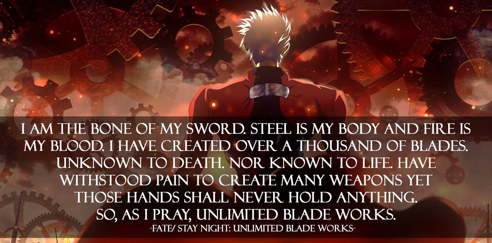 Fate/ stay night: unlimited blade work.