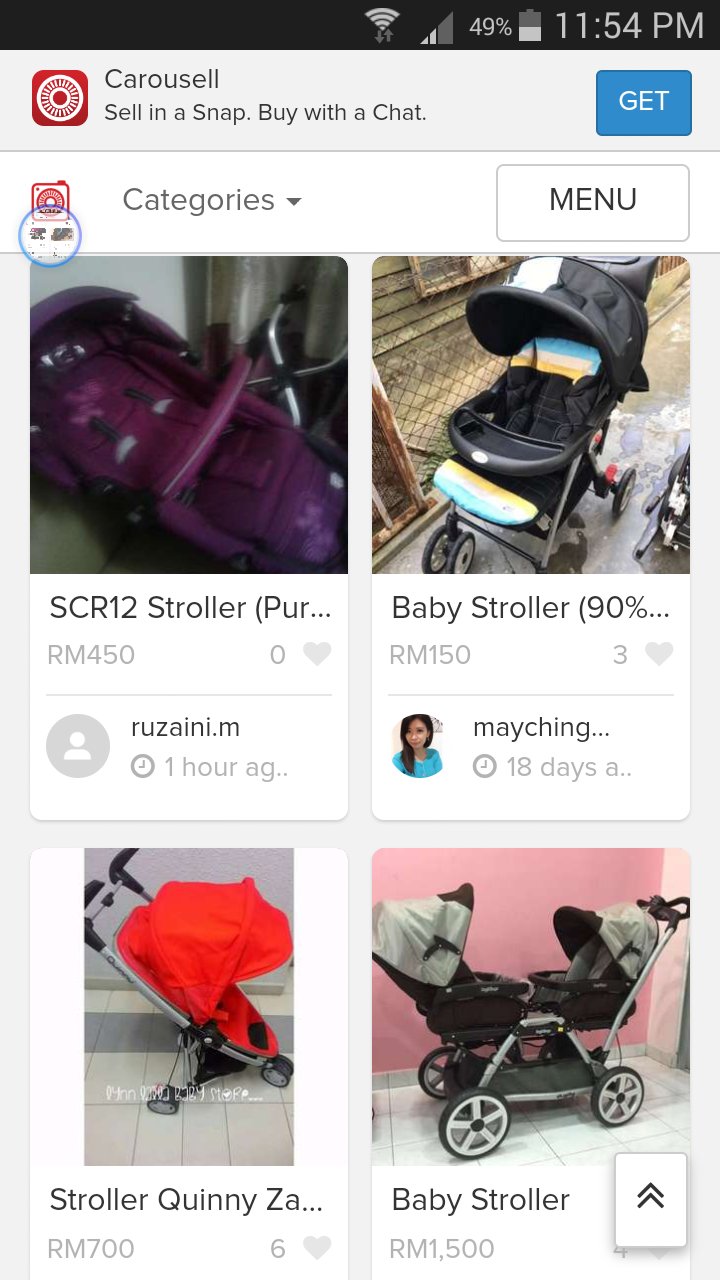 preloved baby stroller