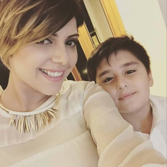 Hadiqa Kiani with her adopted son