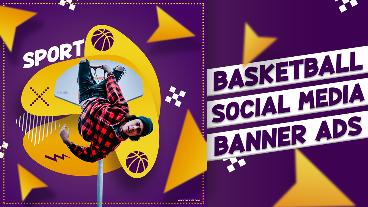 Basketball Sports Social Media Banner Ads Design In Design