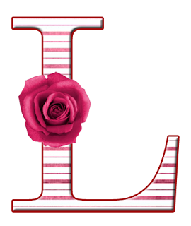 Abecedario con Flores Rosadas. Alphabet with Pink Flowers.