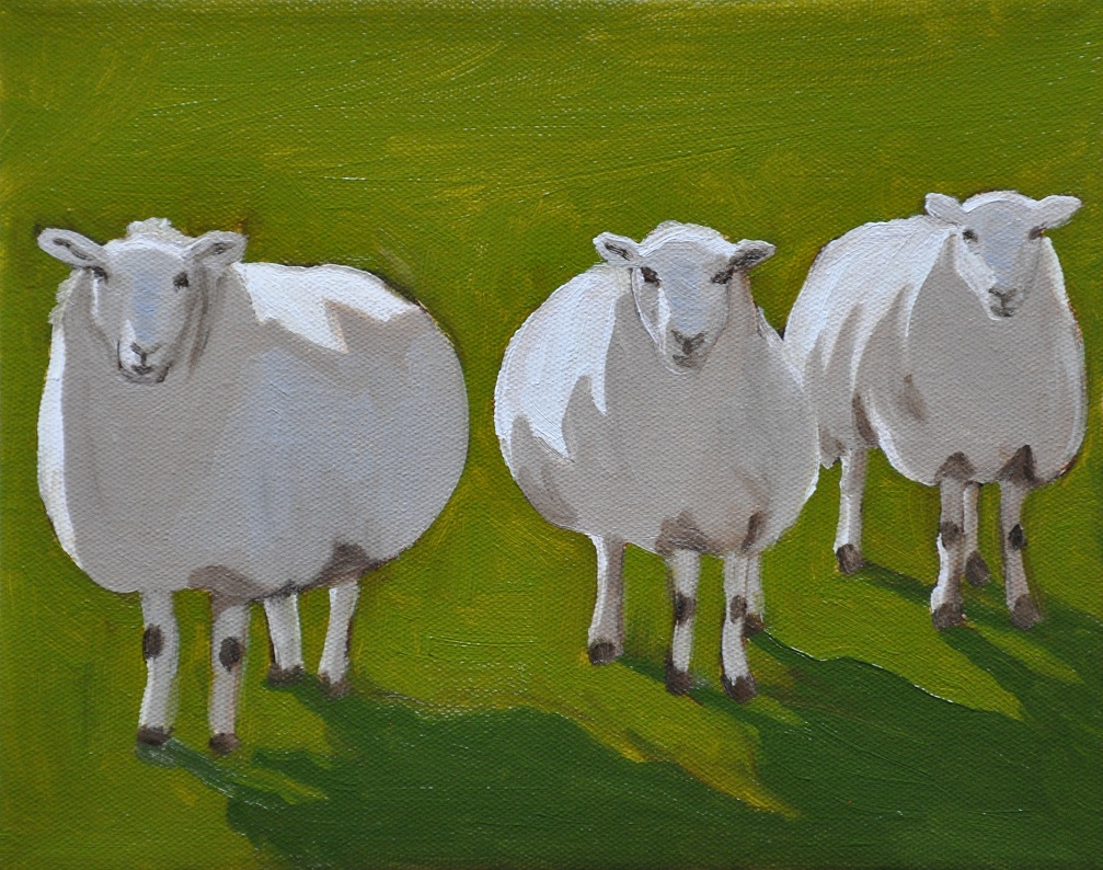 Rita Salazar Dickerson Painting Sheep VI Stages 14