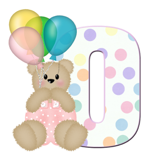 Abecedarios de Osita de Peluche con Globos. Teddy Bear with Balloons Alphabet.