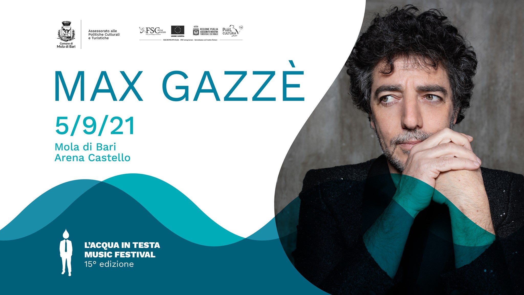 Max Gazzè • La Matematica dei Rami Tour 5 Settembre 2021 Arena Castello Mola di Bari (BA Max Gazzè • La Matematica dei Rami Tour 5 Settembre 2021 Arena Castello Mola di Bari (BA