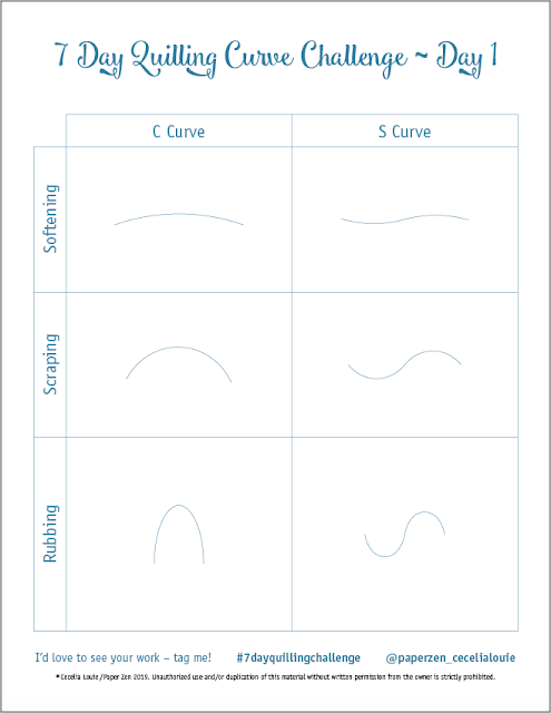 7 Day Quilling Curve Challenge Worksheet