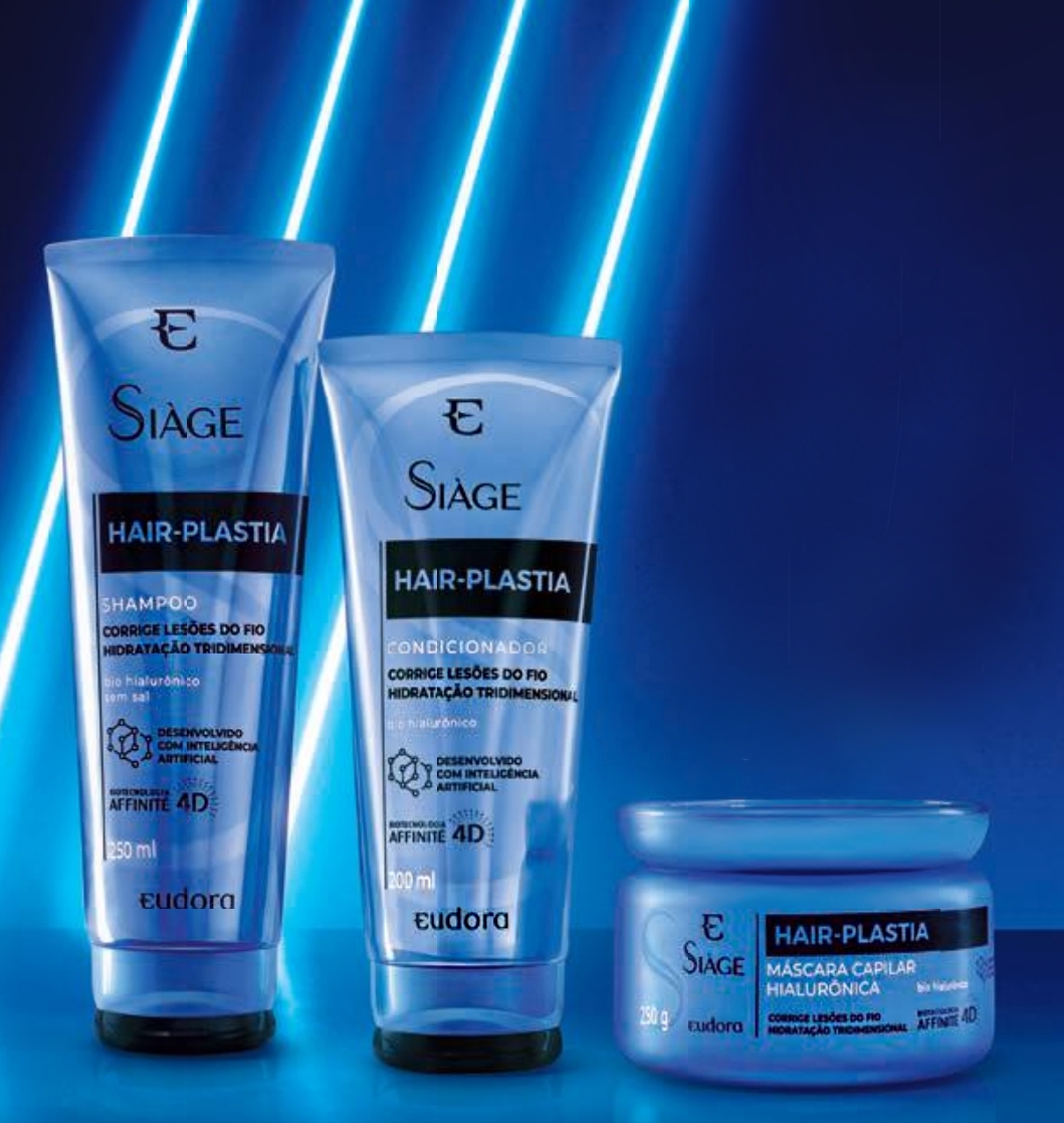 Siage HairPlastia Eudora Shampoo, Condicionador e Máscara de Tratamento