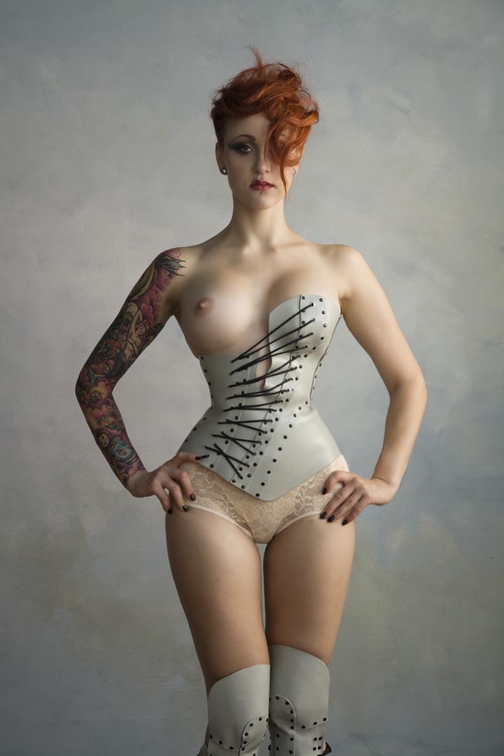 Nude girl corset