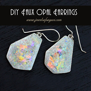 DIY Faux opal earrings