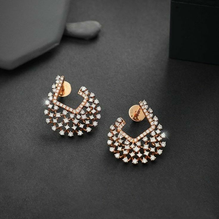 Buy Mine Diamond 18 KT Rose Gold Earring for Women Online