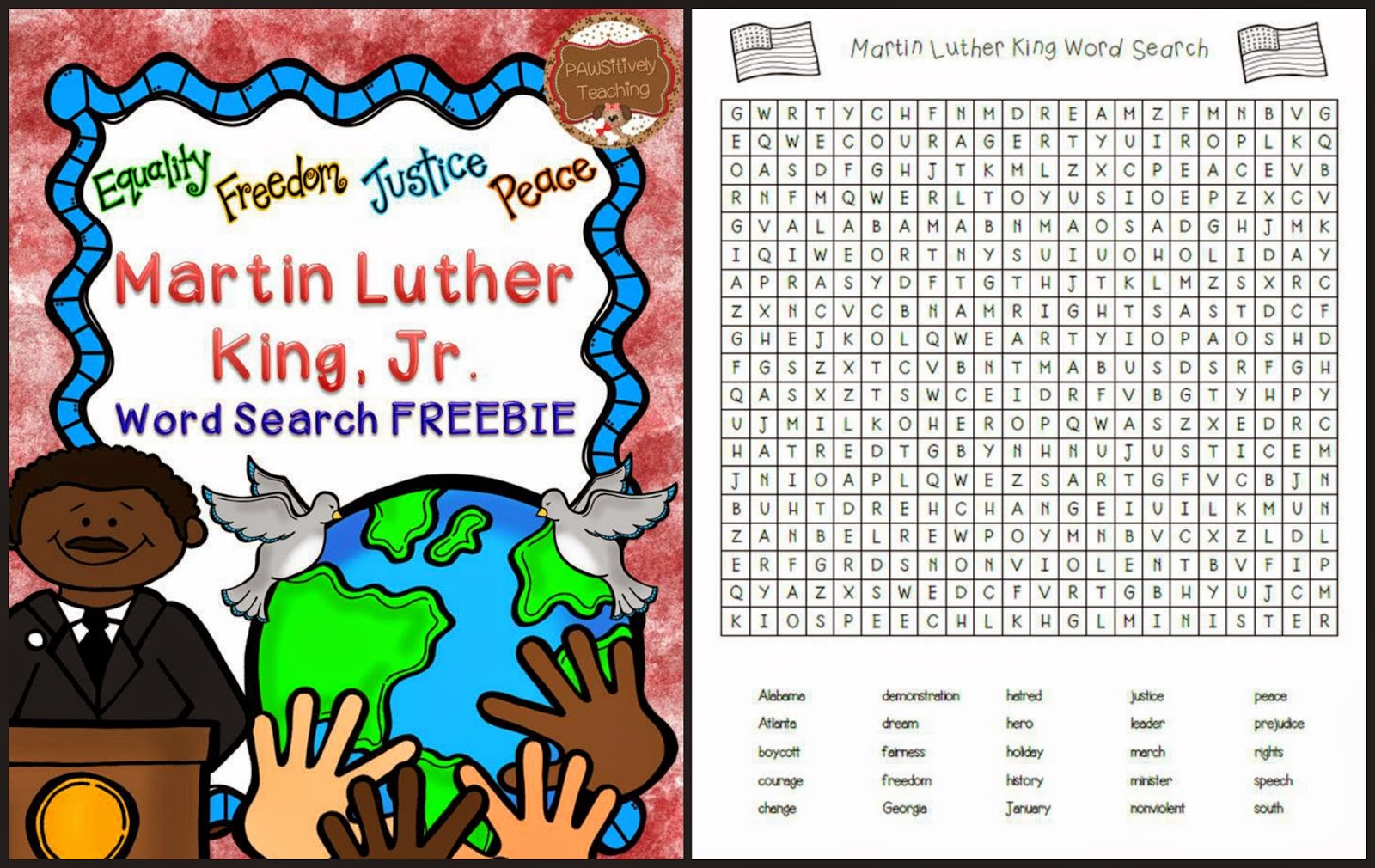 Classroom Freebies Too: Martin Luther King, Jr. Word Search