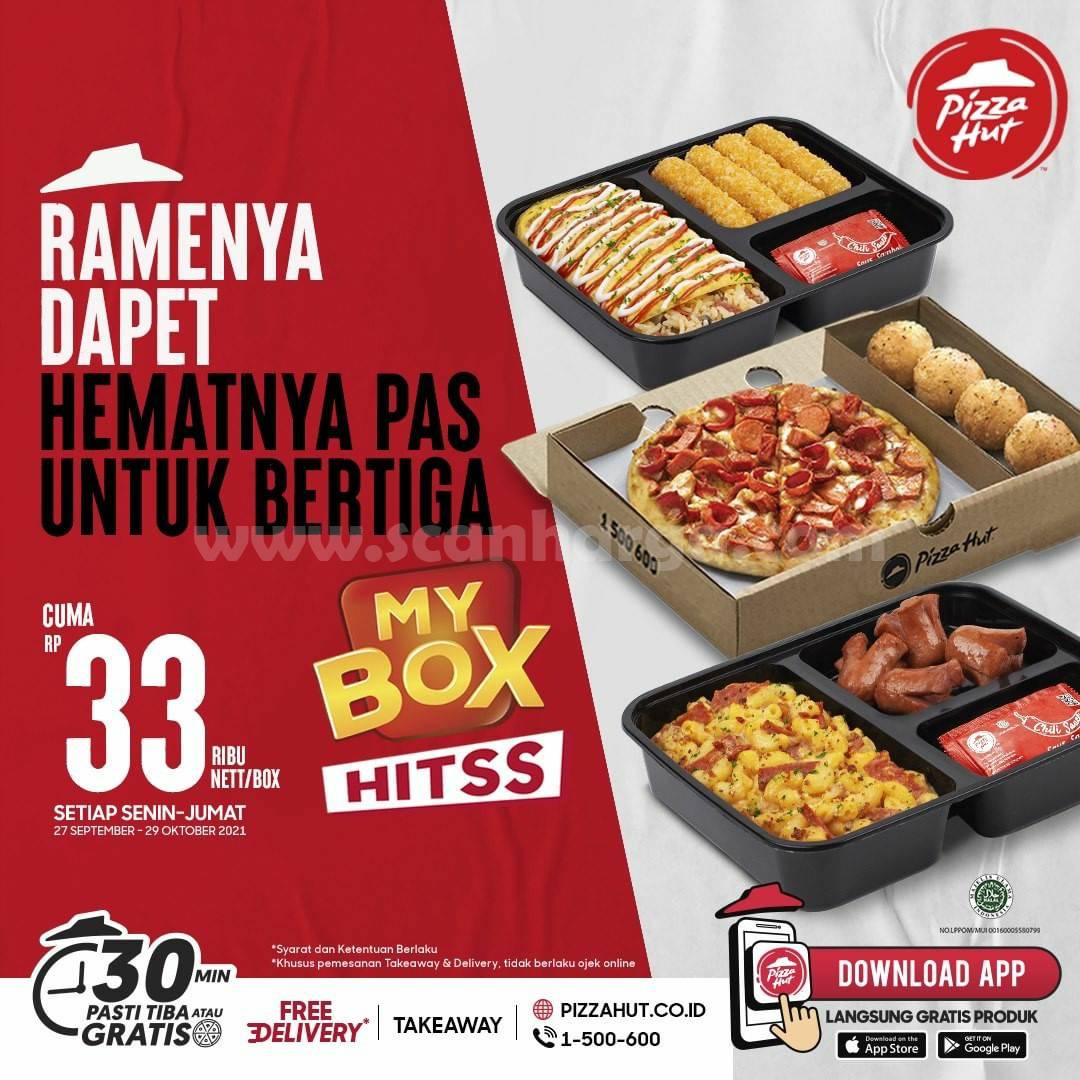 Pizza HUT Promo MY BOX HITSS hanya Rp. 33.000 nett/box