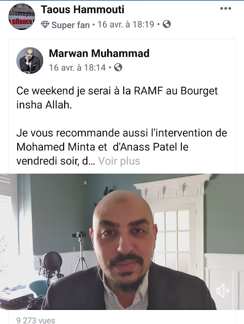 Taous Hammouti aime faire la promotion de Marwan Muhammad Taous Hammouti aime faire la promotion de Marwan Muhammad