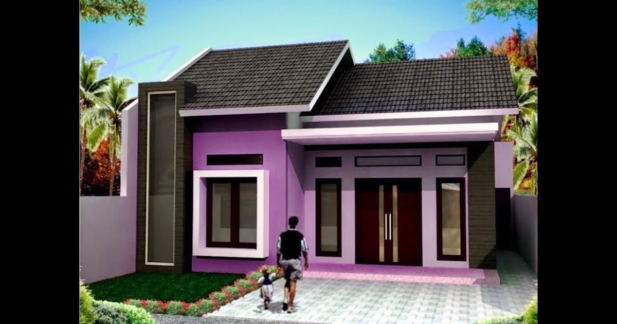 15 Rumah minimalis 1 lantai warna ungu