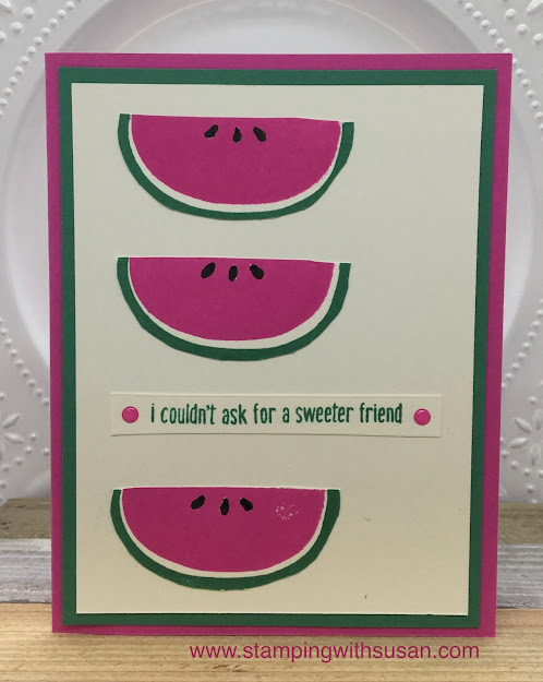 Stampin' Up!, Cute Fruit, Beginner Brochure, www.stampingwithsusan.com, Watermelon, Magenta Madness, Just Jade,