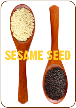 hulled white and unhulled black sesame seeds