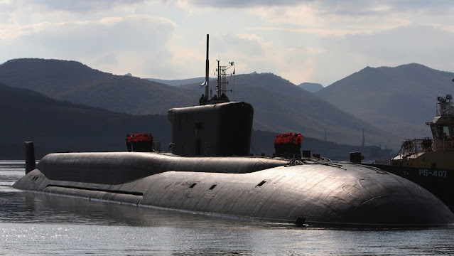 El submarino nuclear ruso Vladímir Monomaj en Viliúchinsk (Kamchatka, Rusia), 2016.
