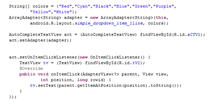 Unit -3 Auto Complete Text View and Multi Auto Complete Text View